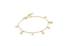  Wanderer - Bracelets à maillons - Argent / GP 14 carats - Zircone - 18,5cm